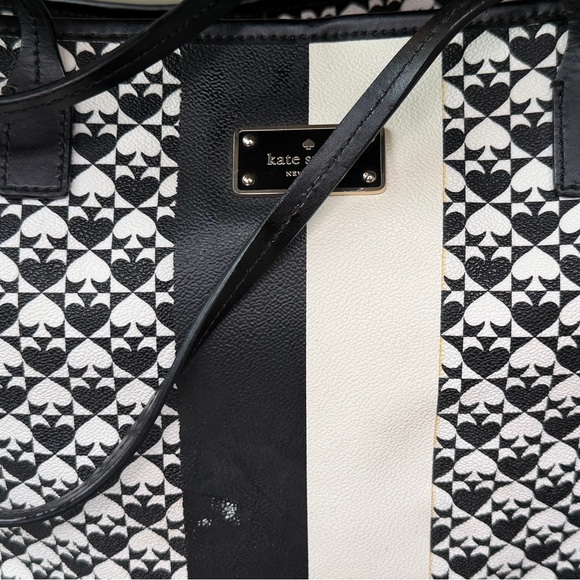 kate spade Handbags - kate spade Black & White Patterned Stripe Tote